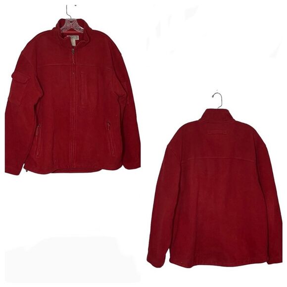 DULUTH TRADING CO Heavyweight Fleece Jacket Maroon Full Zip Mens Large - Picture 8 of 8